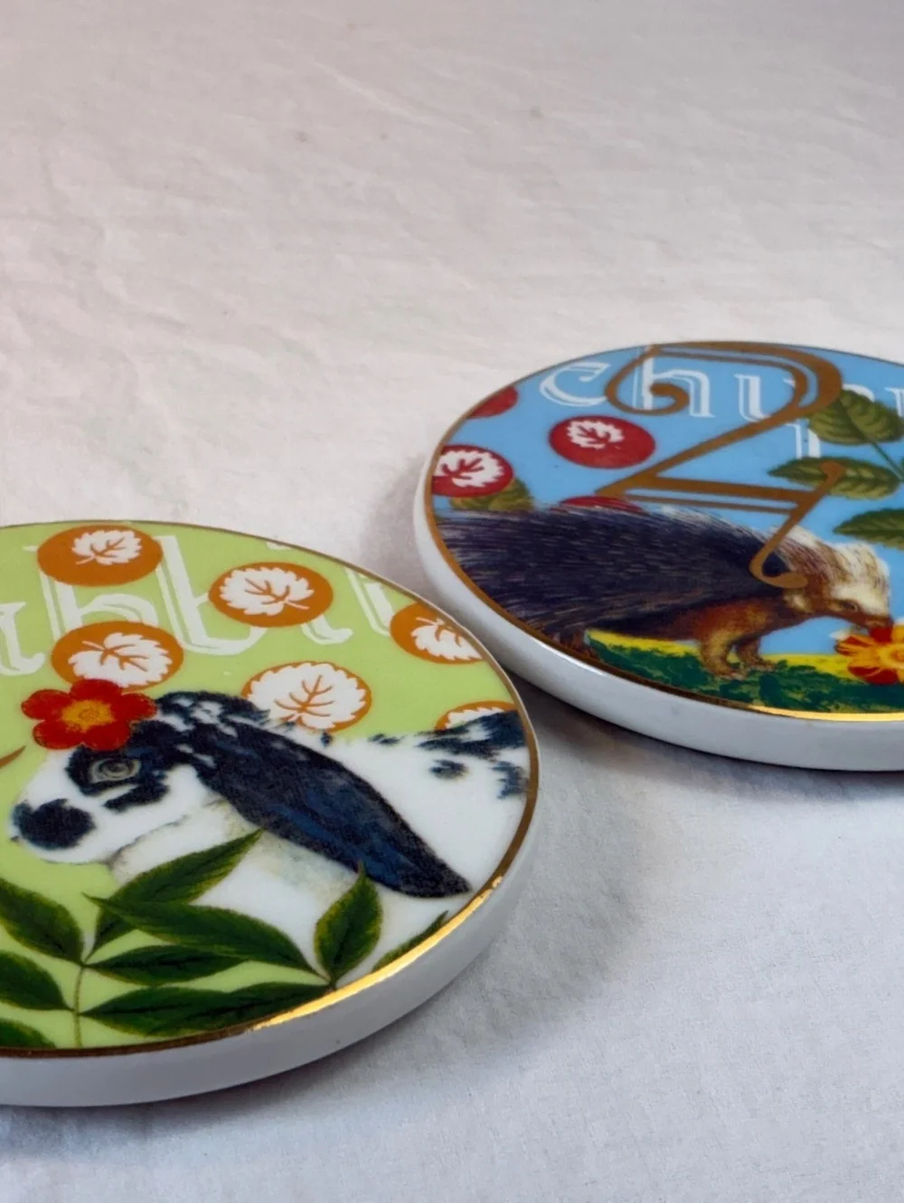 Anthropologie Ceramic Coasters set of 2